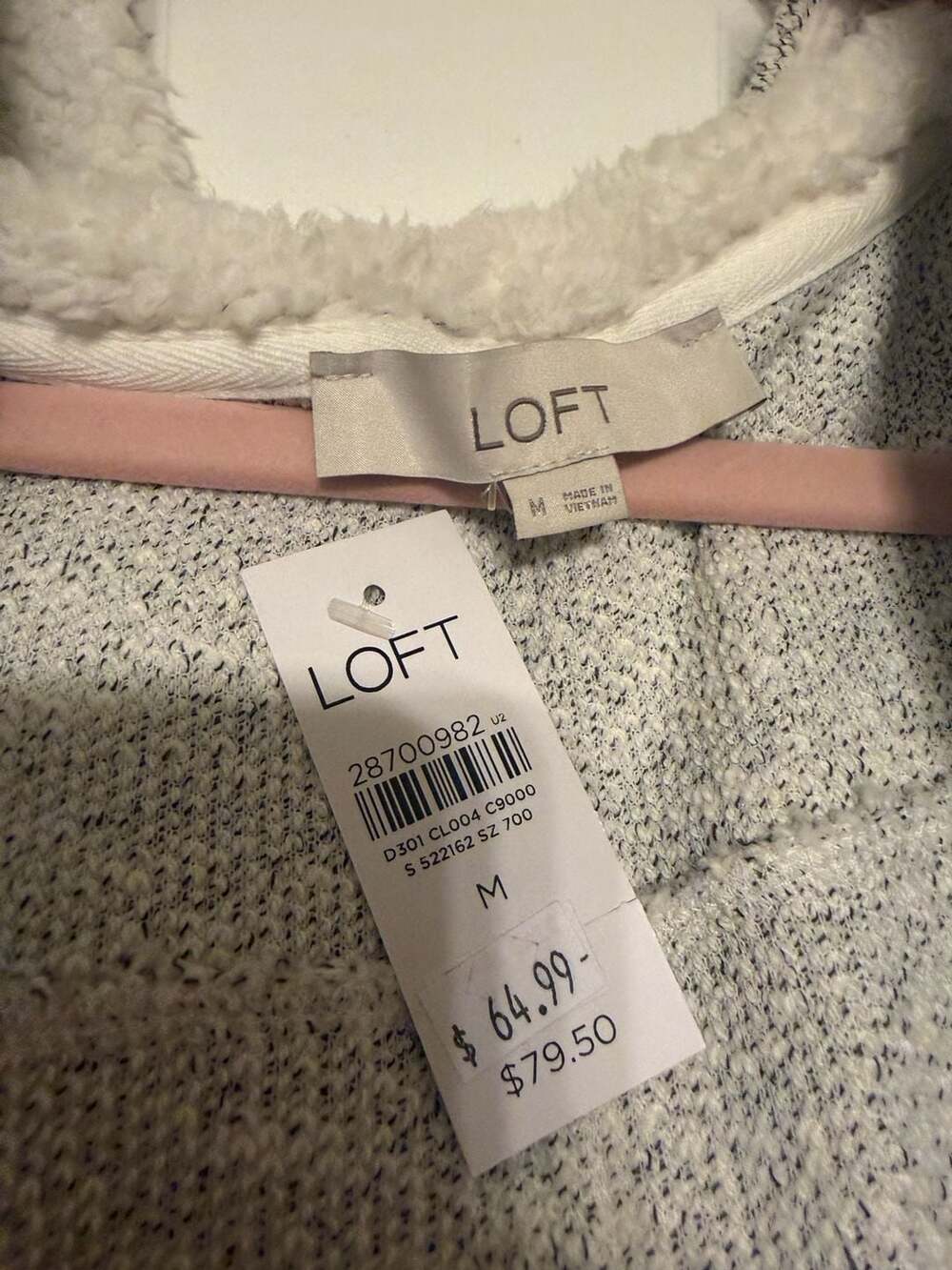 LOFT Women's Gray Open Front Hooded Cardigan Sweater Size M New With Tags - Picture 3 of 8